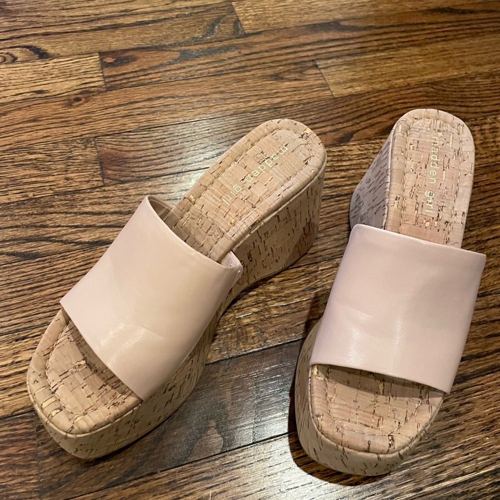 Madden Girl Pink Wedge Sandals - Picture 2 of 7